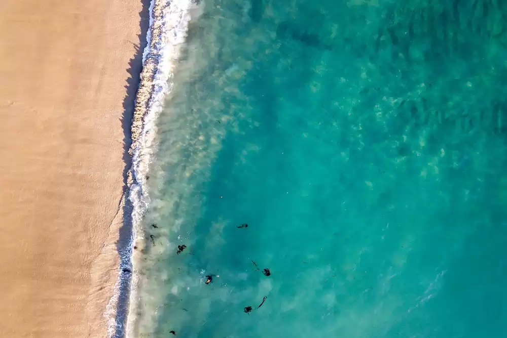 Aerial view of an Orange County beach