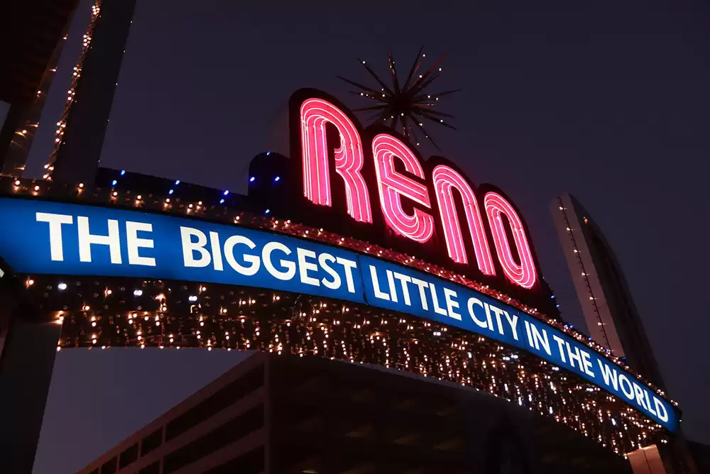 Famous neon sign for the city of Reno, Nevada