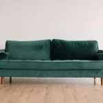 A green couch.