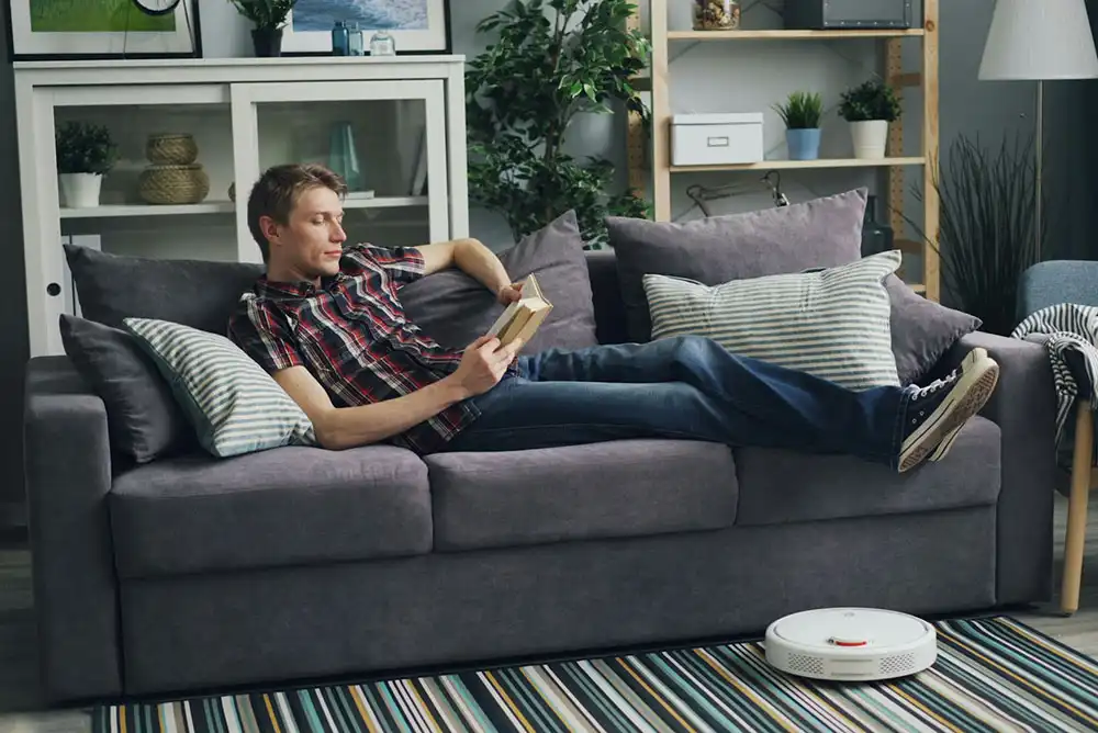 Man sitting on furniture